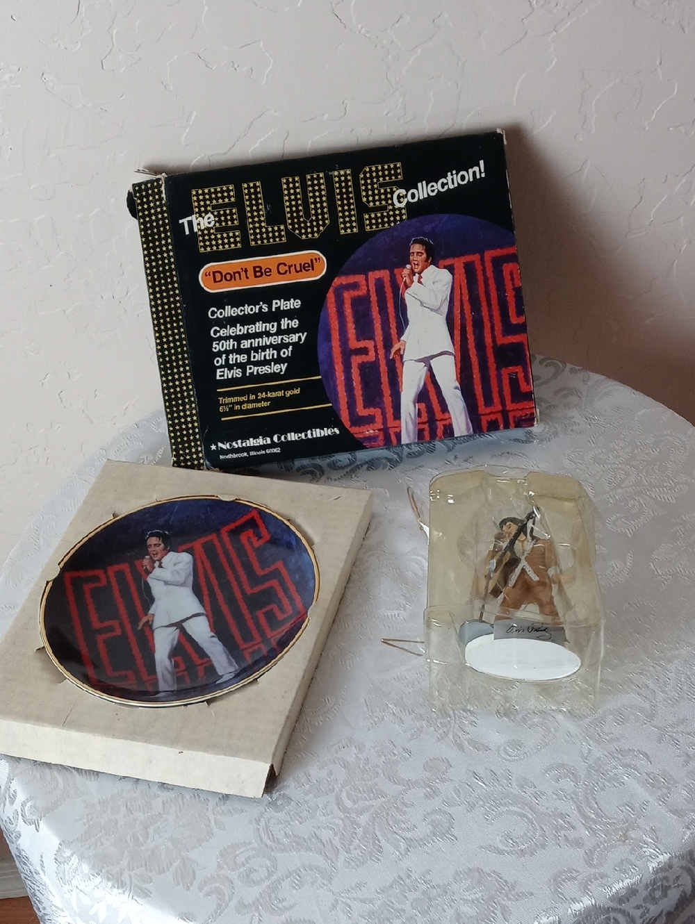 Vintage Elvis Collector's Bundle Plate & Christmas Ornament